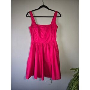 GB Women's Hot Pink Fit & Flare Dress Size Small‎ Cotton Summer Party Sundress